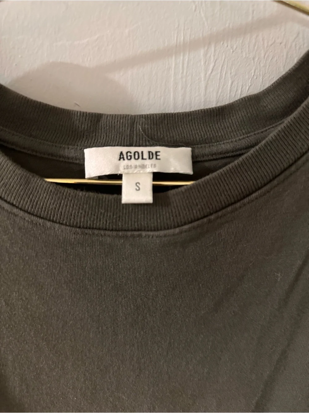 Agolde Charcoal Boxy Crop Britt Tee